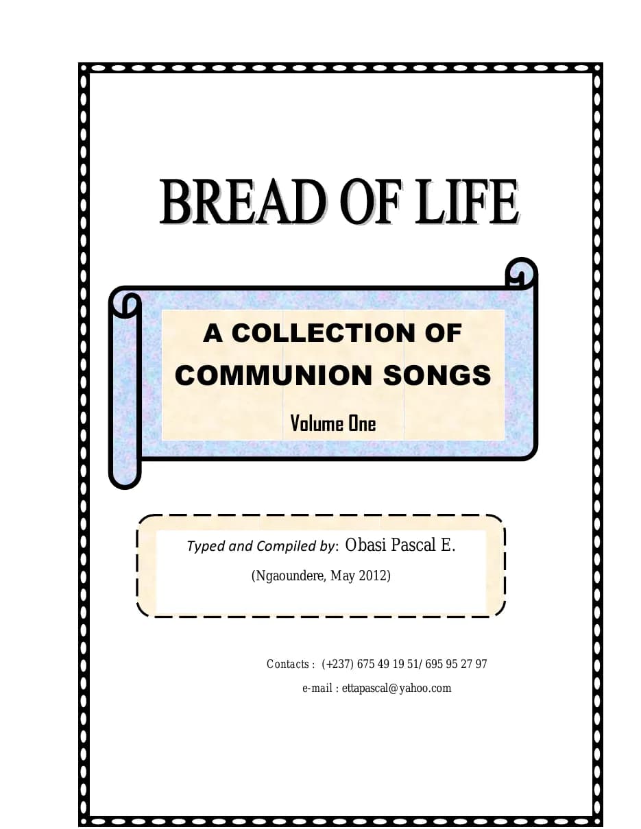 A Collection of Communion Songs — first page