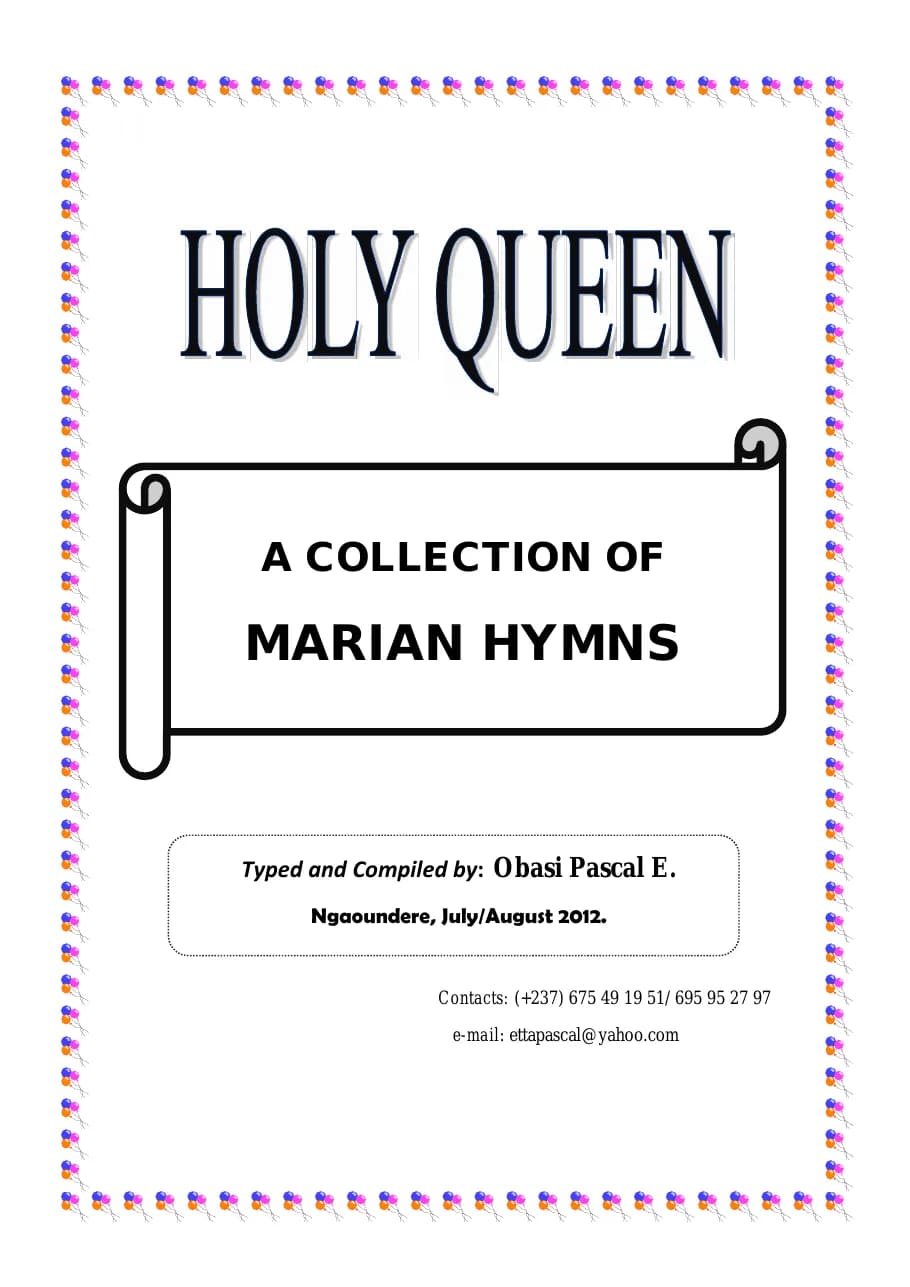 A Collecttion of Marian Hymns — first page