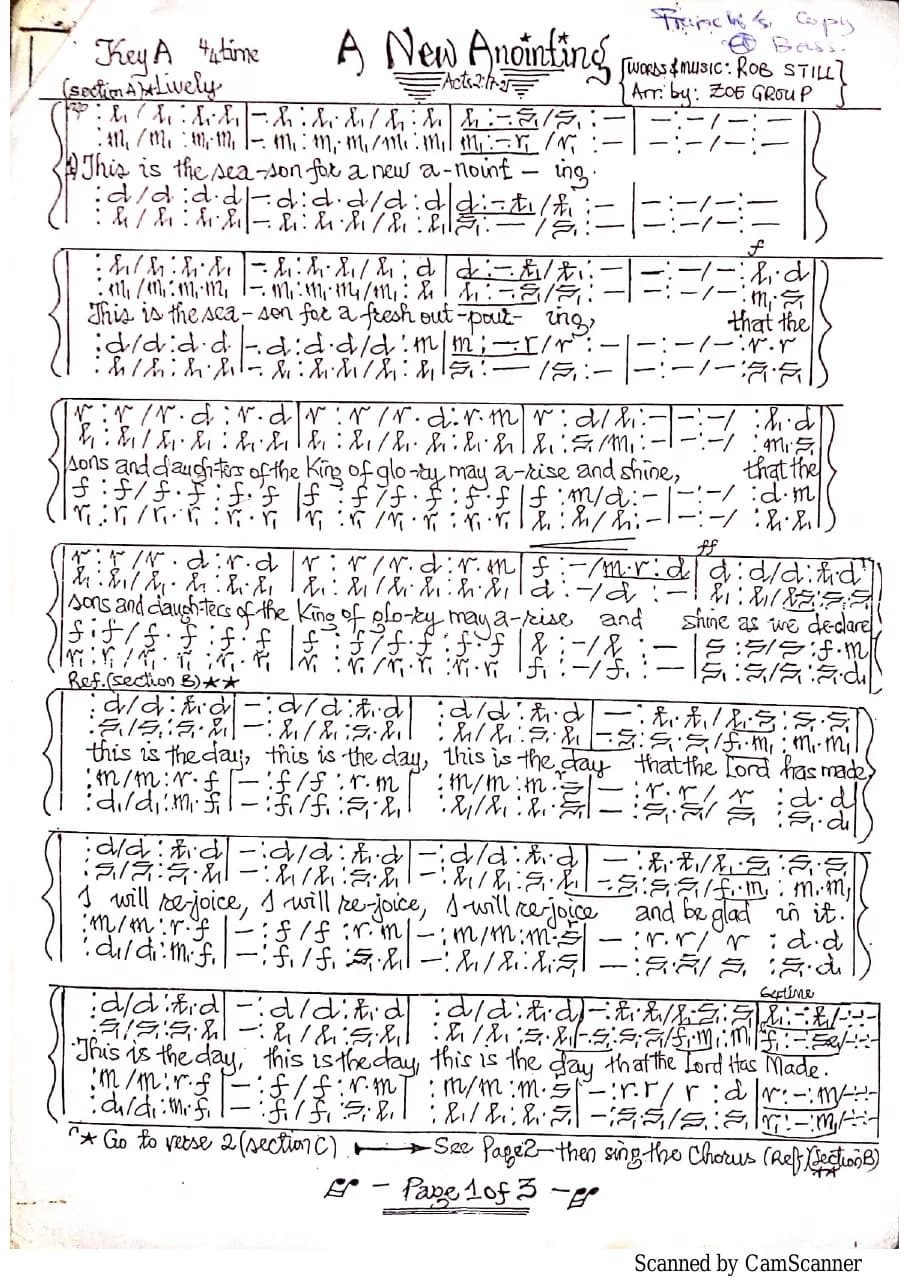 A New Anointing — first page