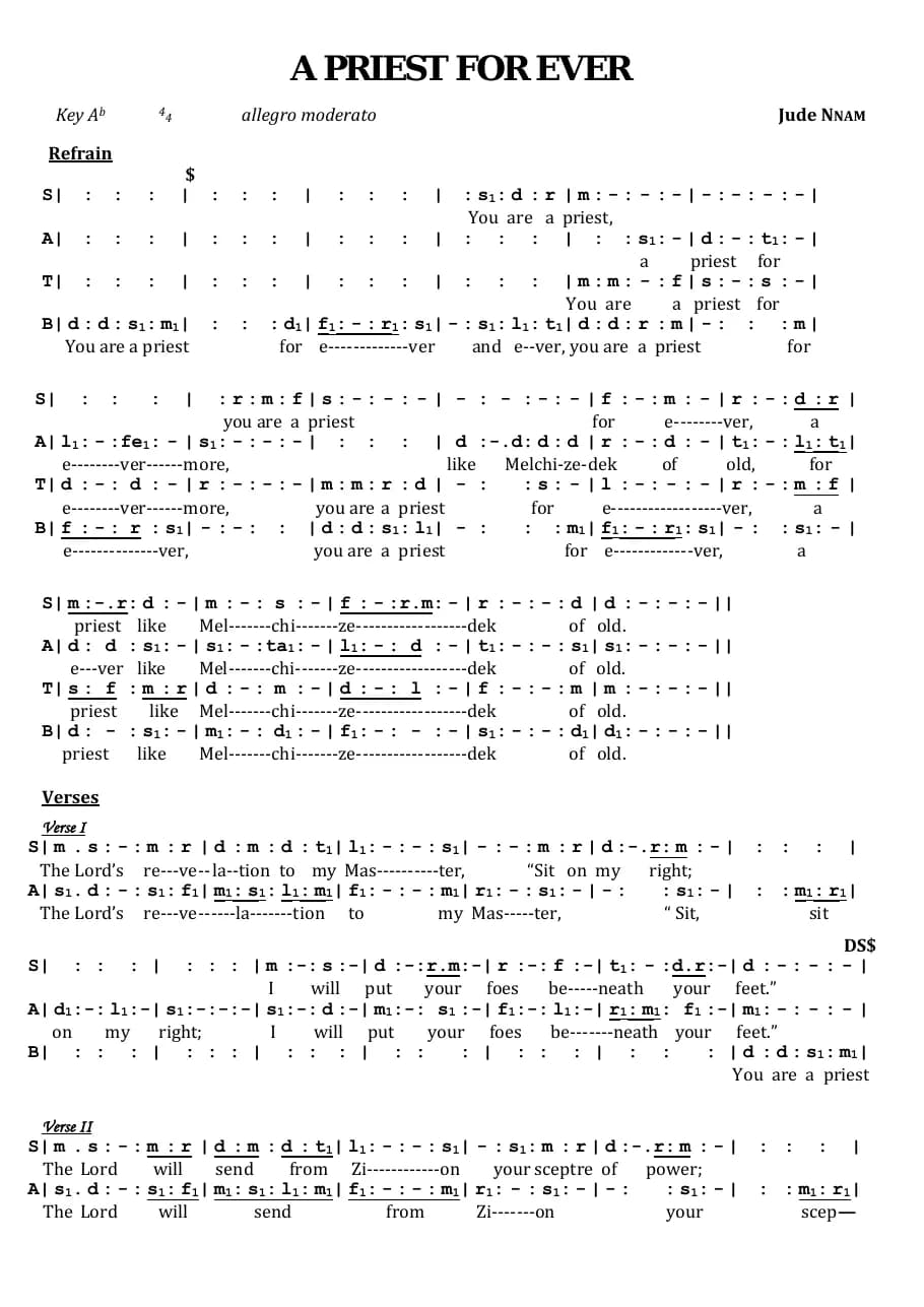A Priest for Ever — first page