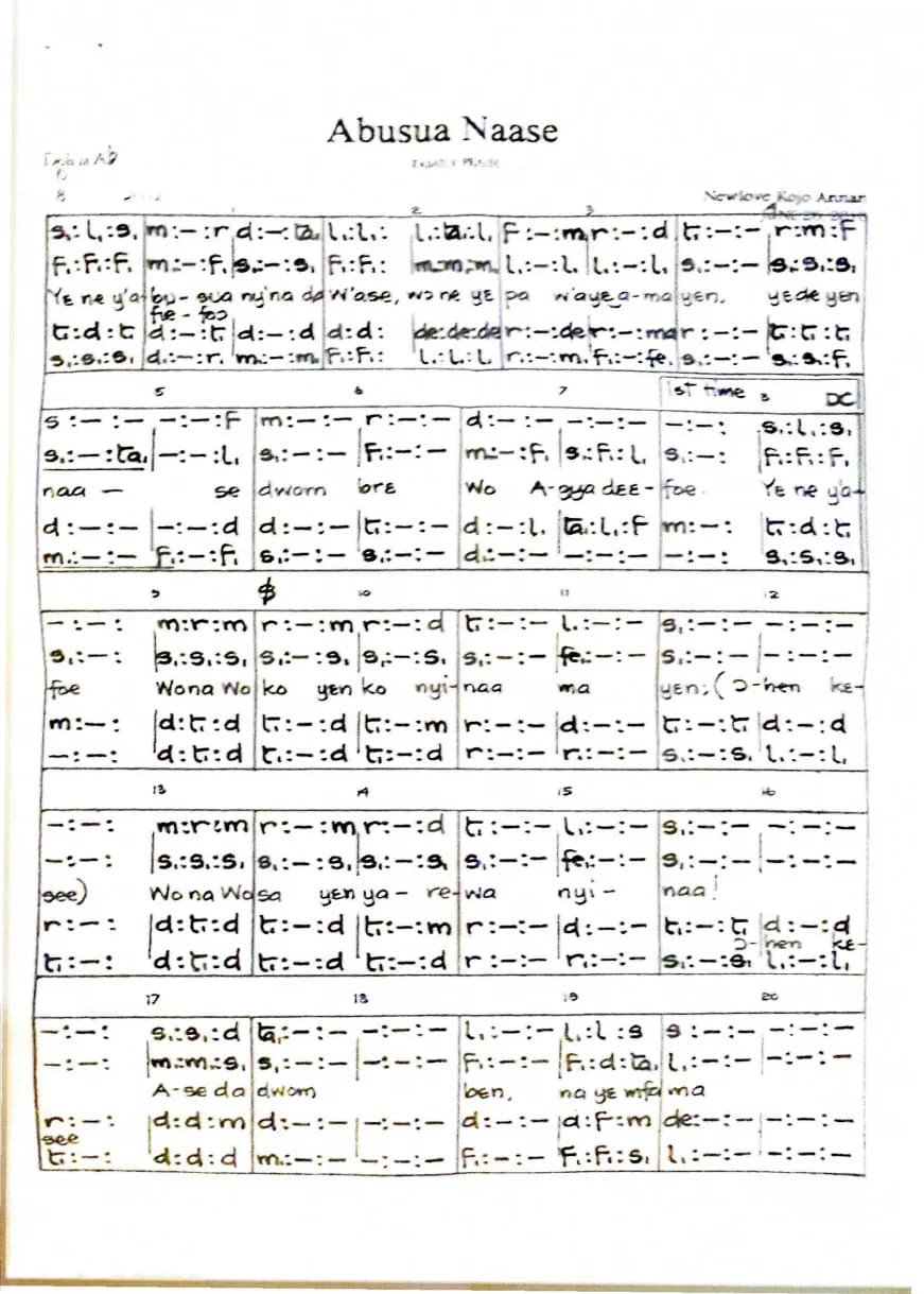 Abusua Naase Tonic — first page