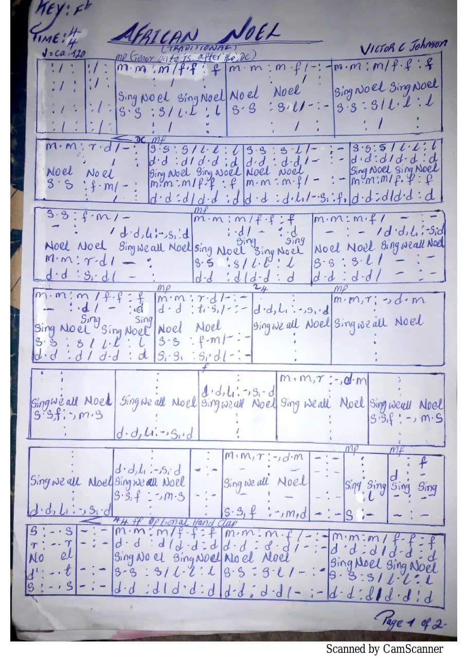 African Noel — first page
