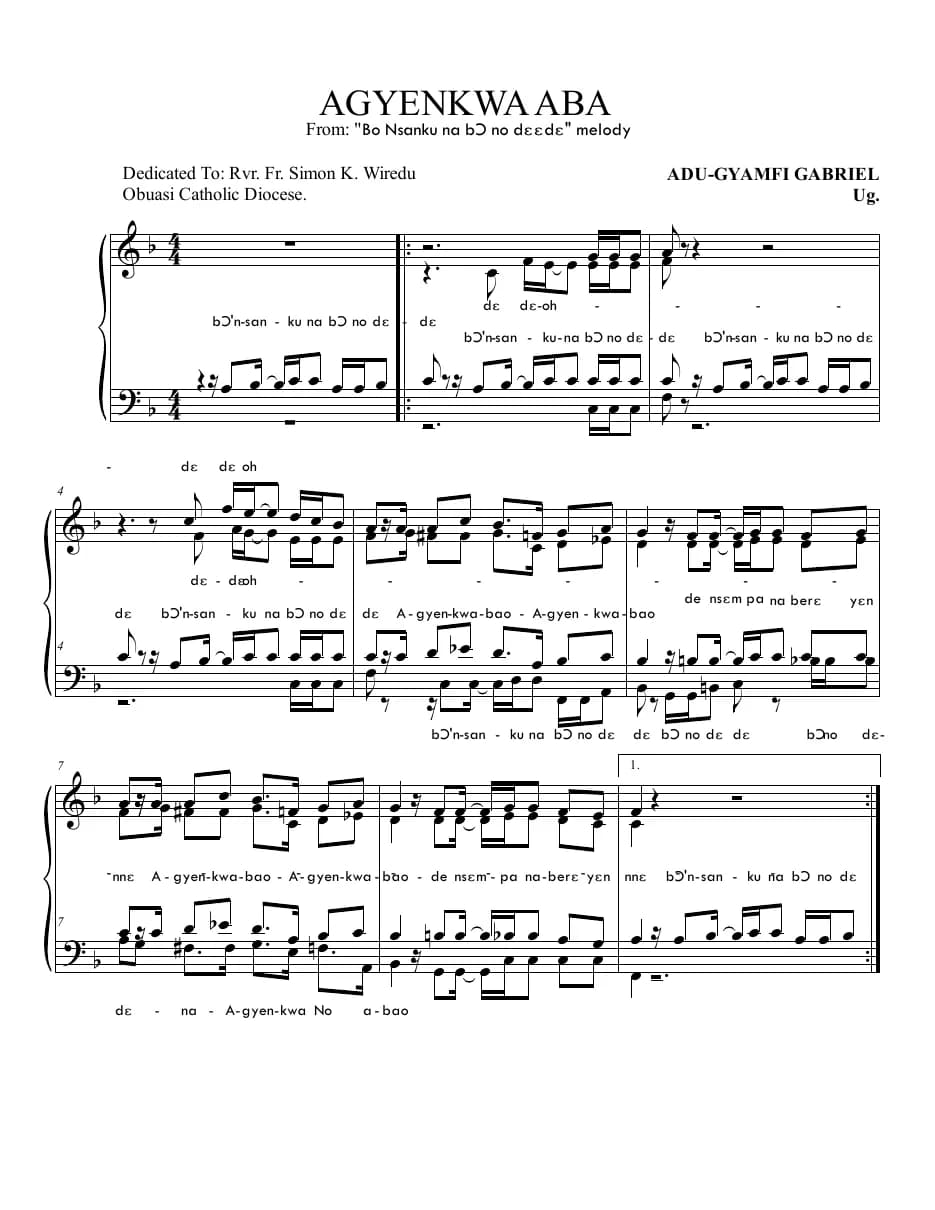 Agyenkwa Aba — first page