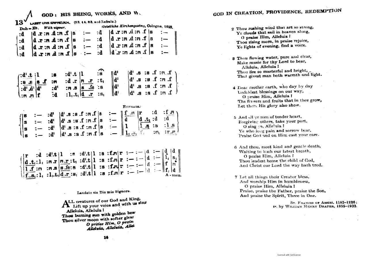 All Creatures of Our God — first page