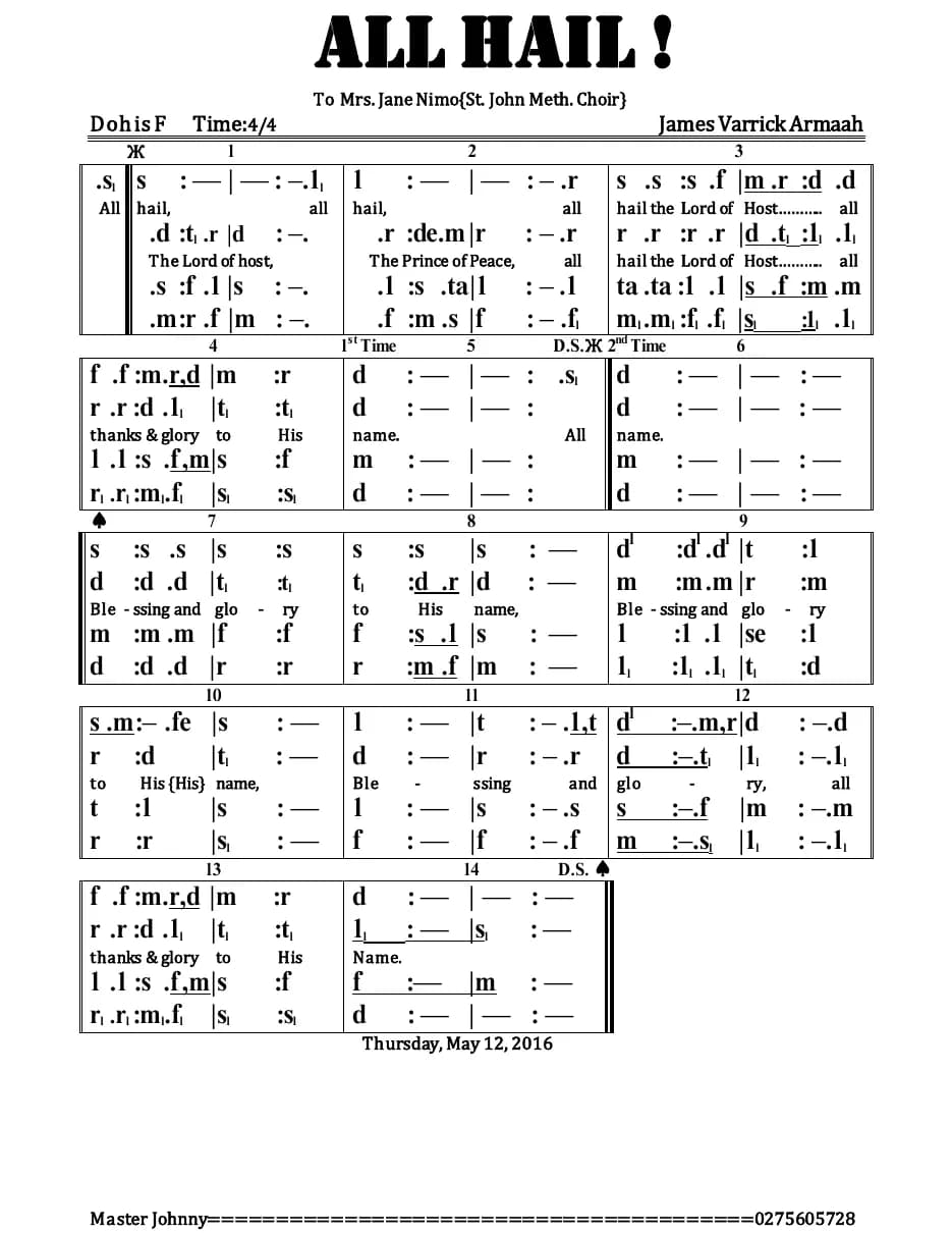 All Hail — first page