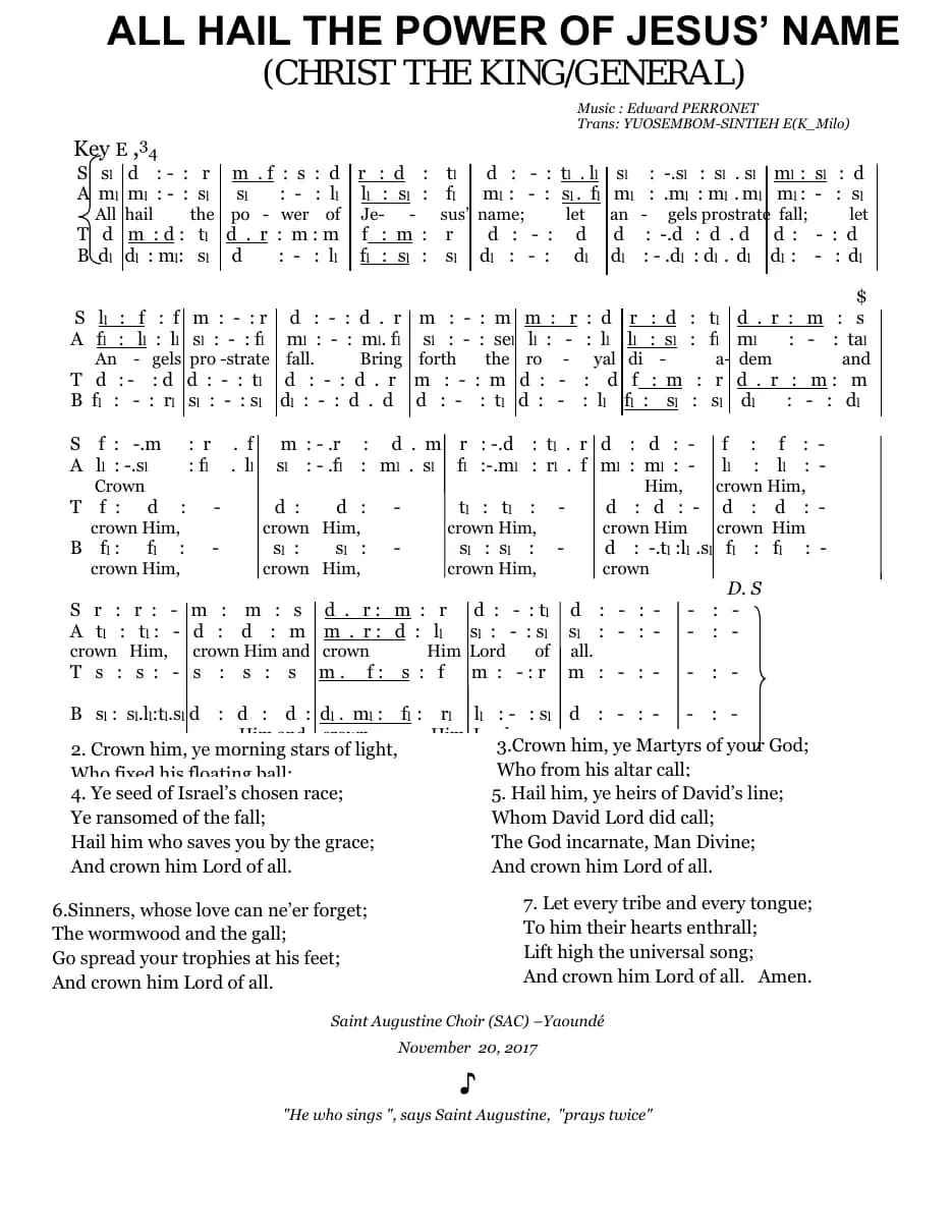 All Hail the Power of Jesus's Name — first page