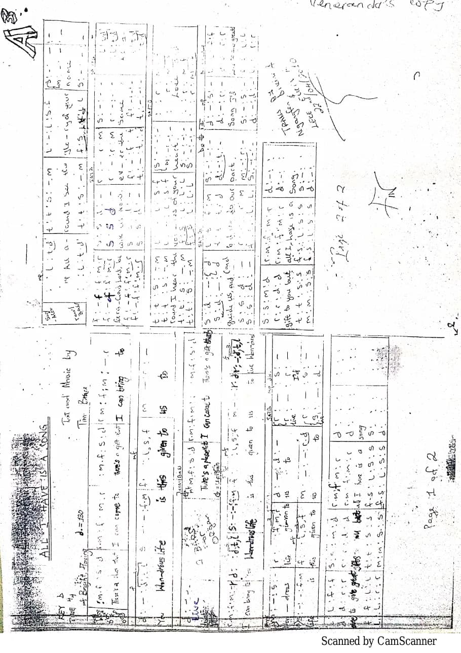 All I Have Is a Song — first page