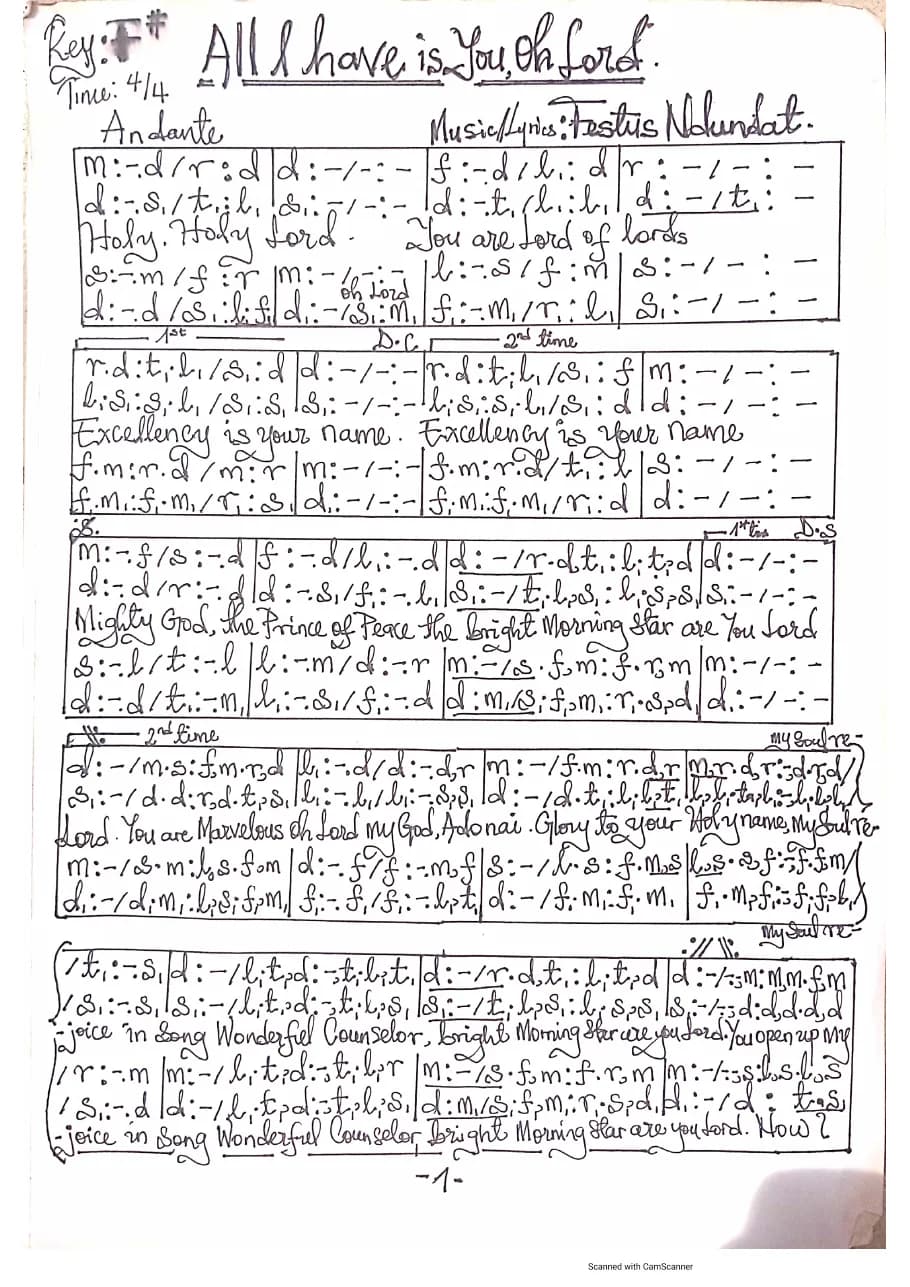 All I Have Is You, Oh Lord — first page