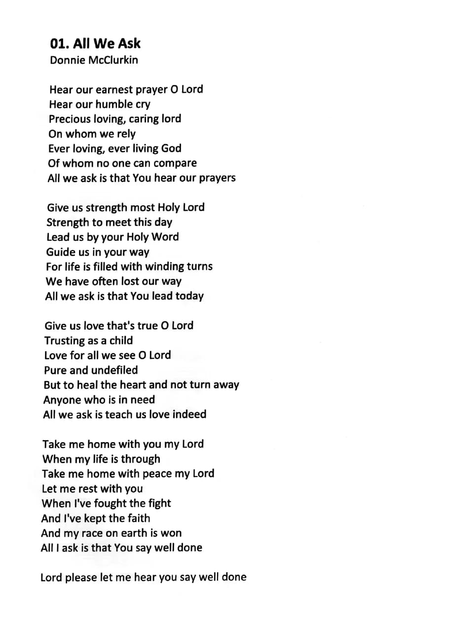 All We Ask — first page