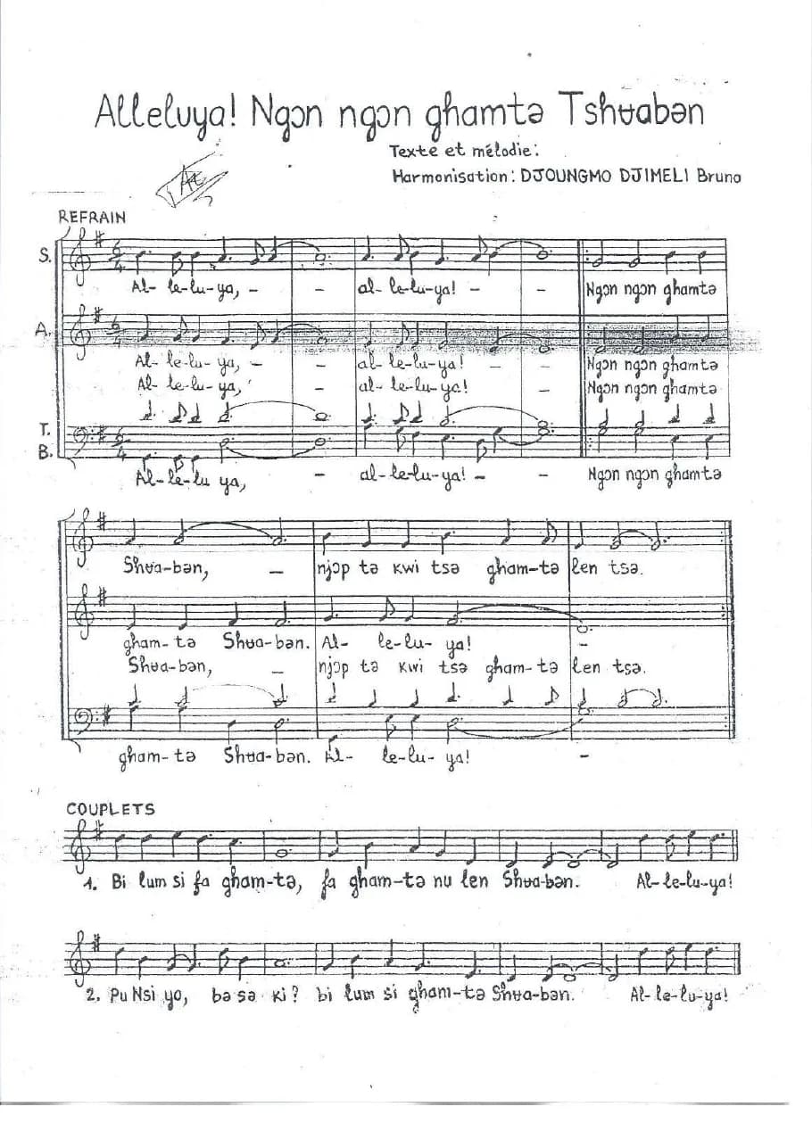 Alléluia Ngon Ngon Ghamte — first page