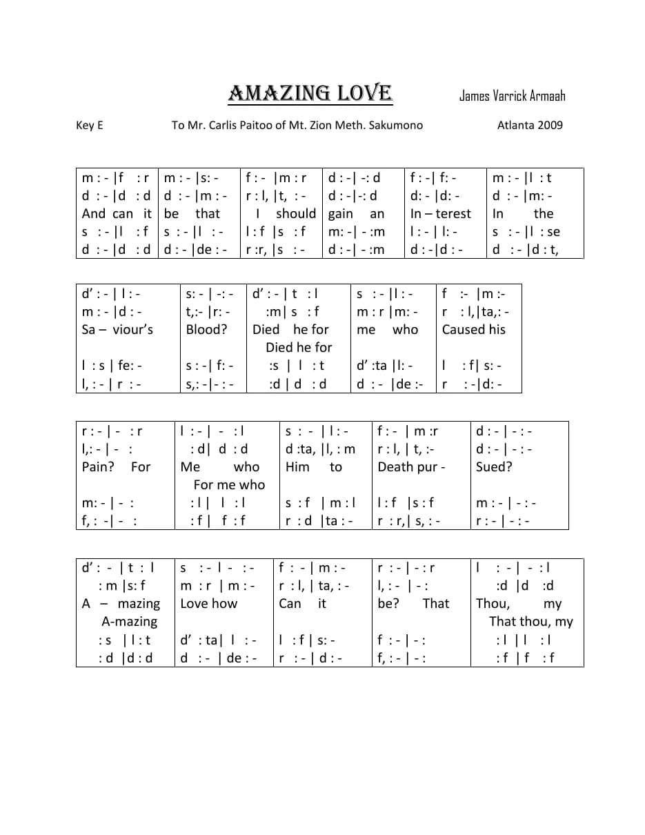 Amazing Love — first page