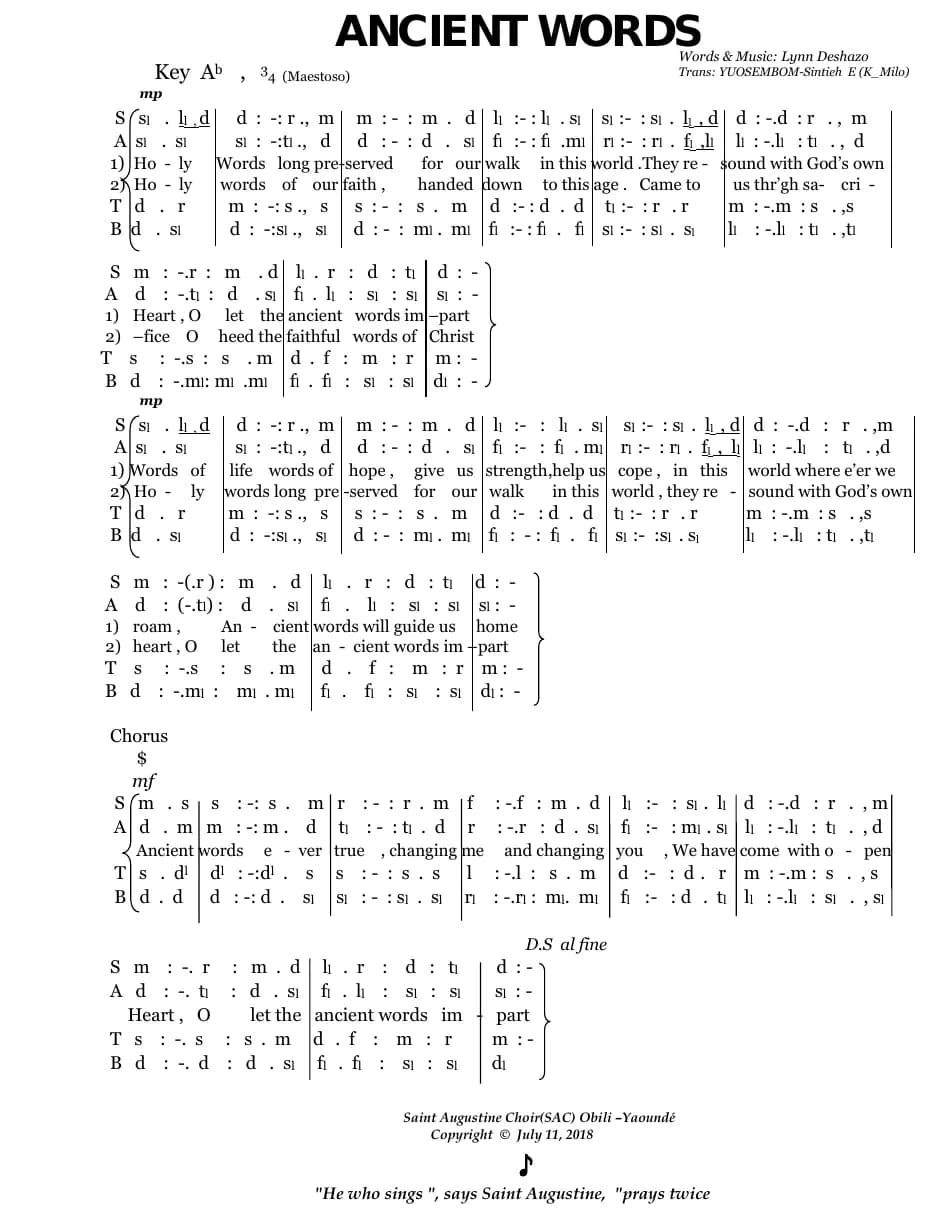Ancient Words — first page