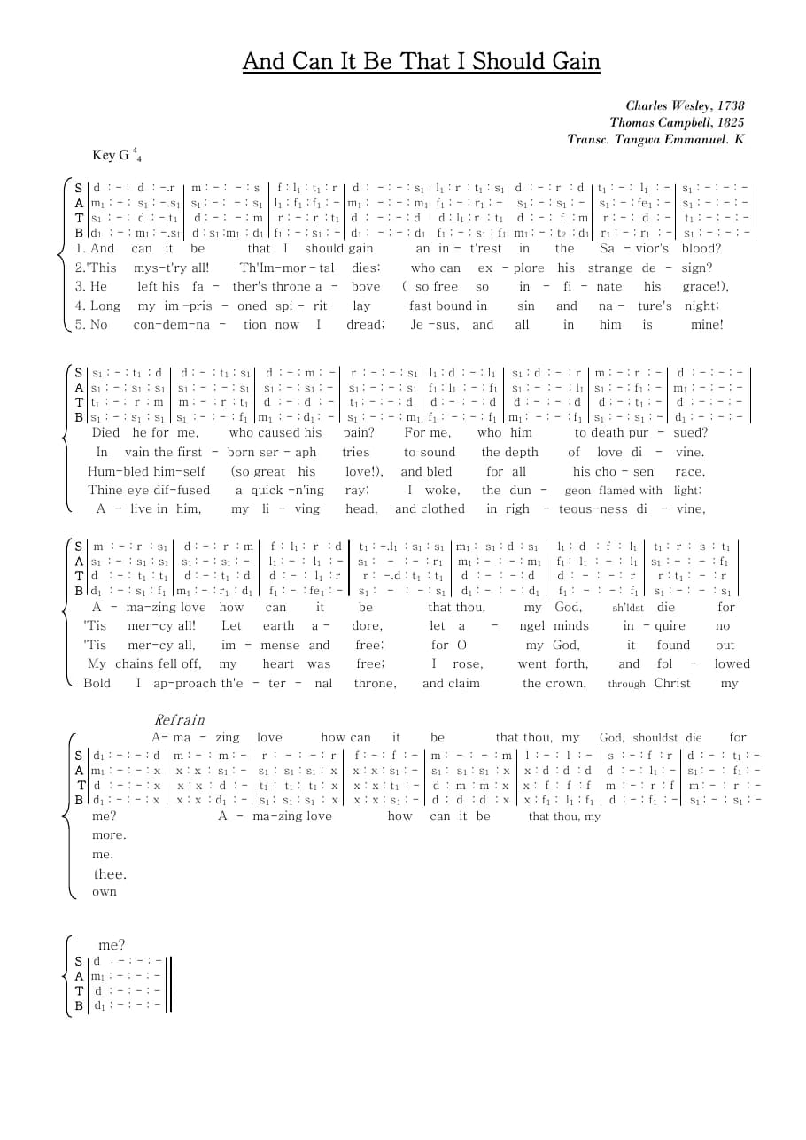 And Can It Be That I Should Gain — first page