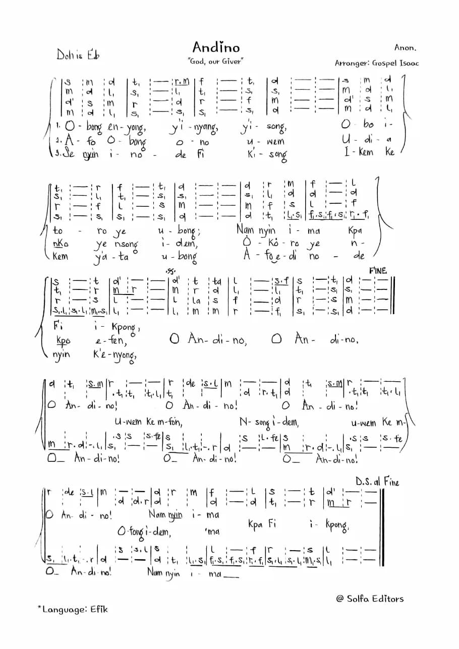 Andino - Gospel Isaac — first page