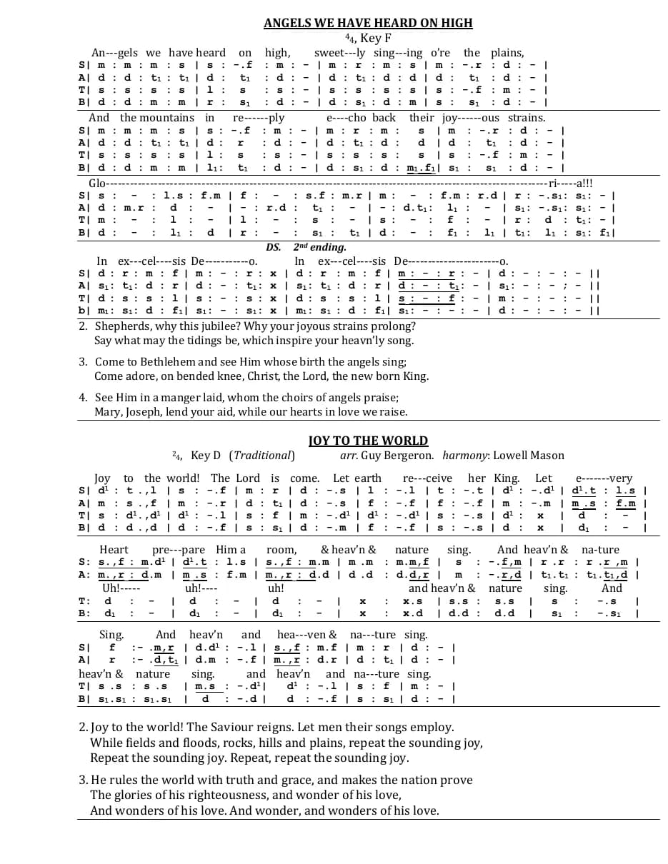 Angels We Have Heard on High — first page