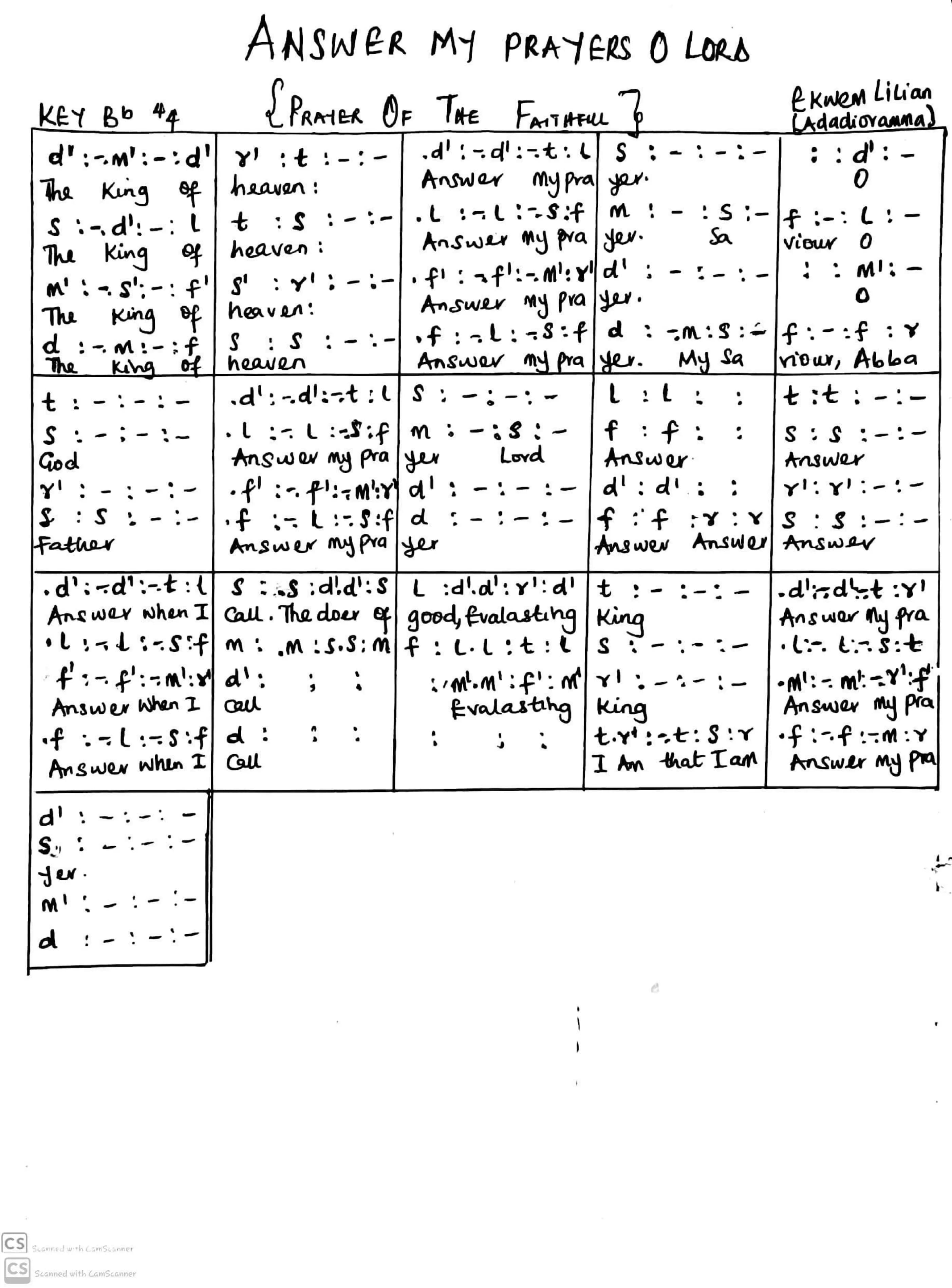 Answer My Prayer — first page