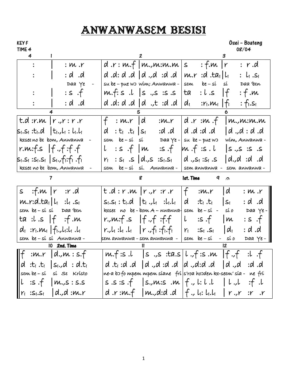 Anwanwasem Besisi — first page