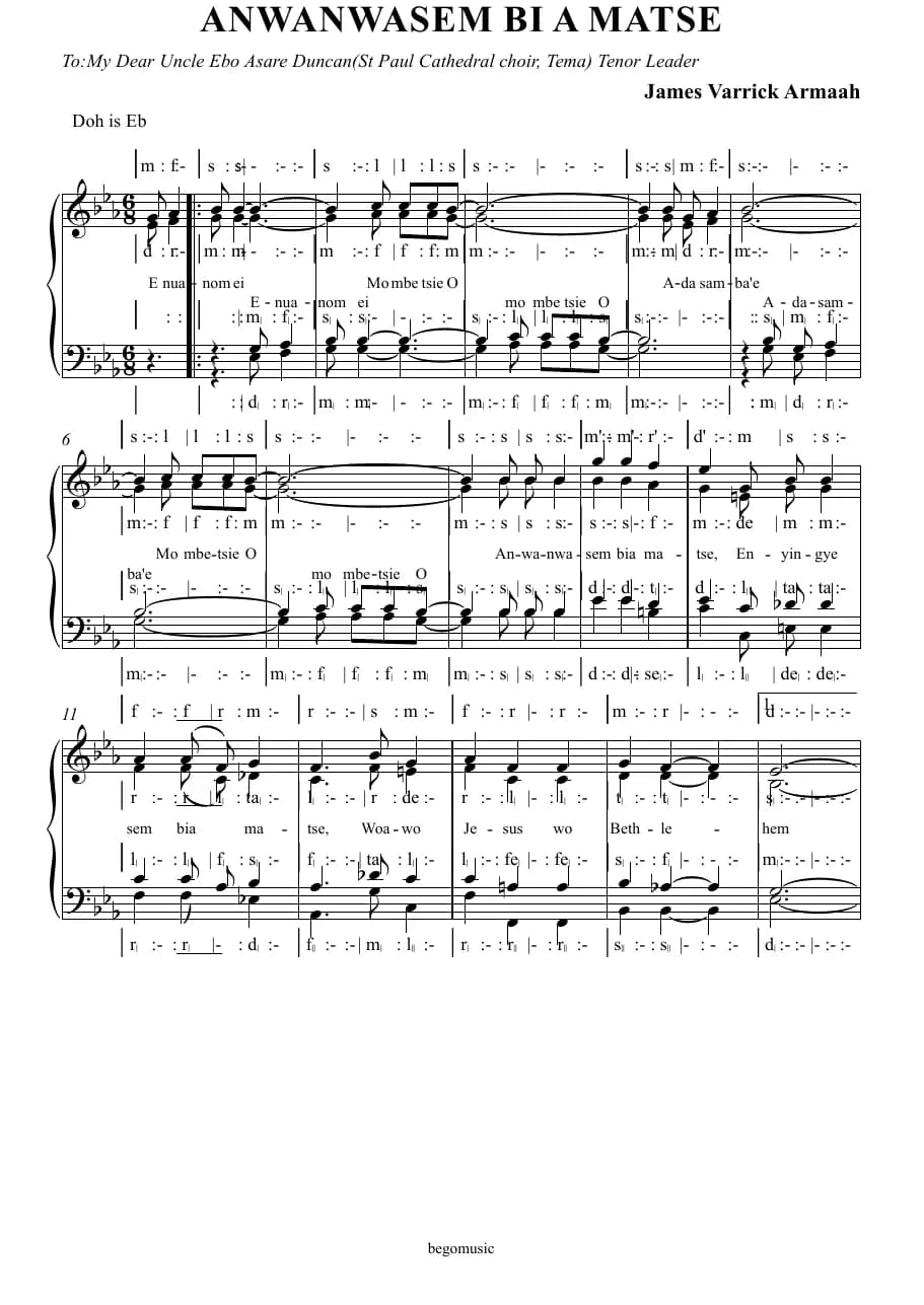 Anwanwasem Bi a Matse — first page