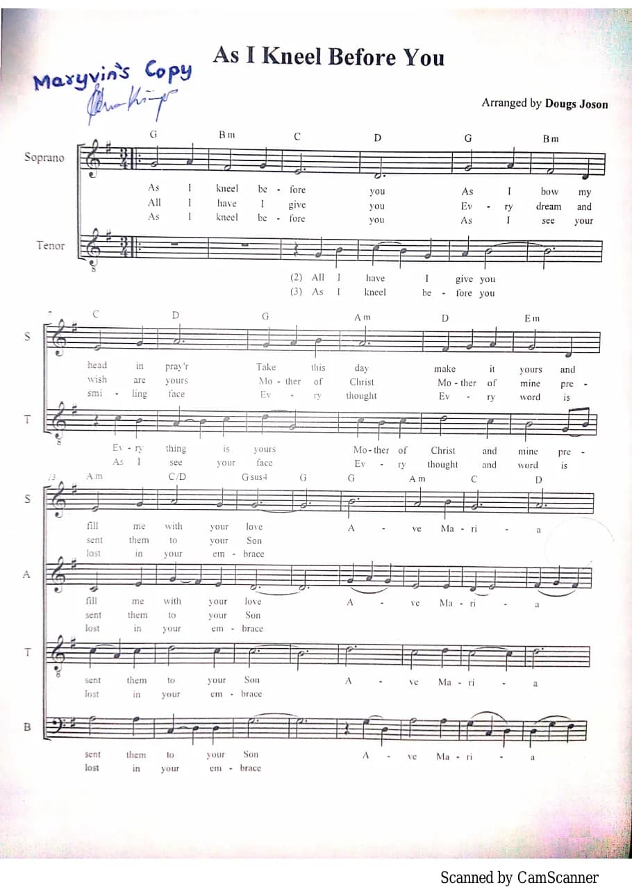 As I Kneel Before You — first page