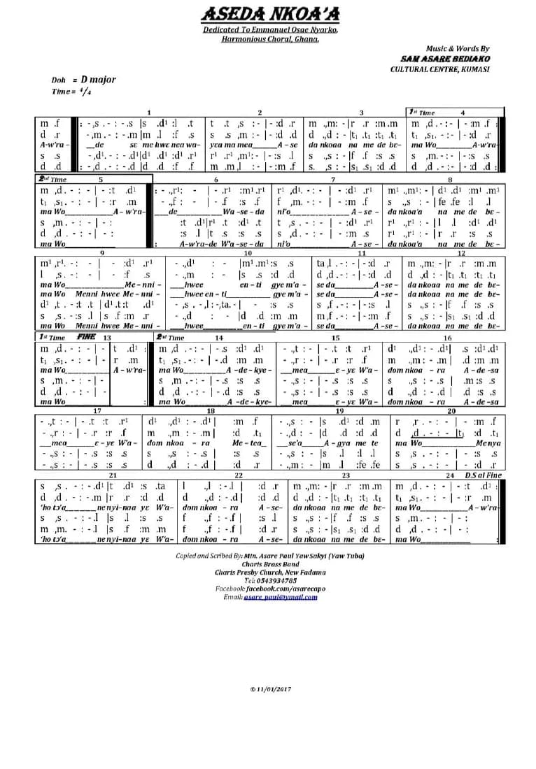 Aseda Nkoa'a — first page
