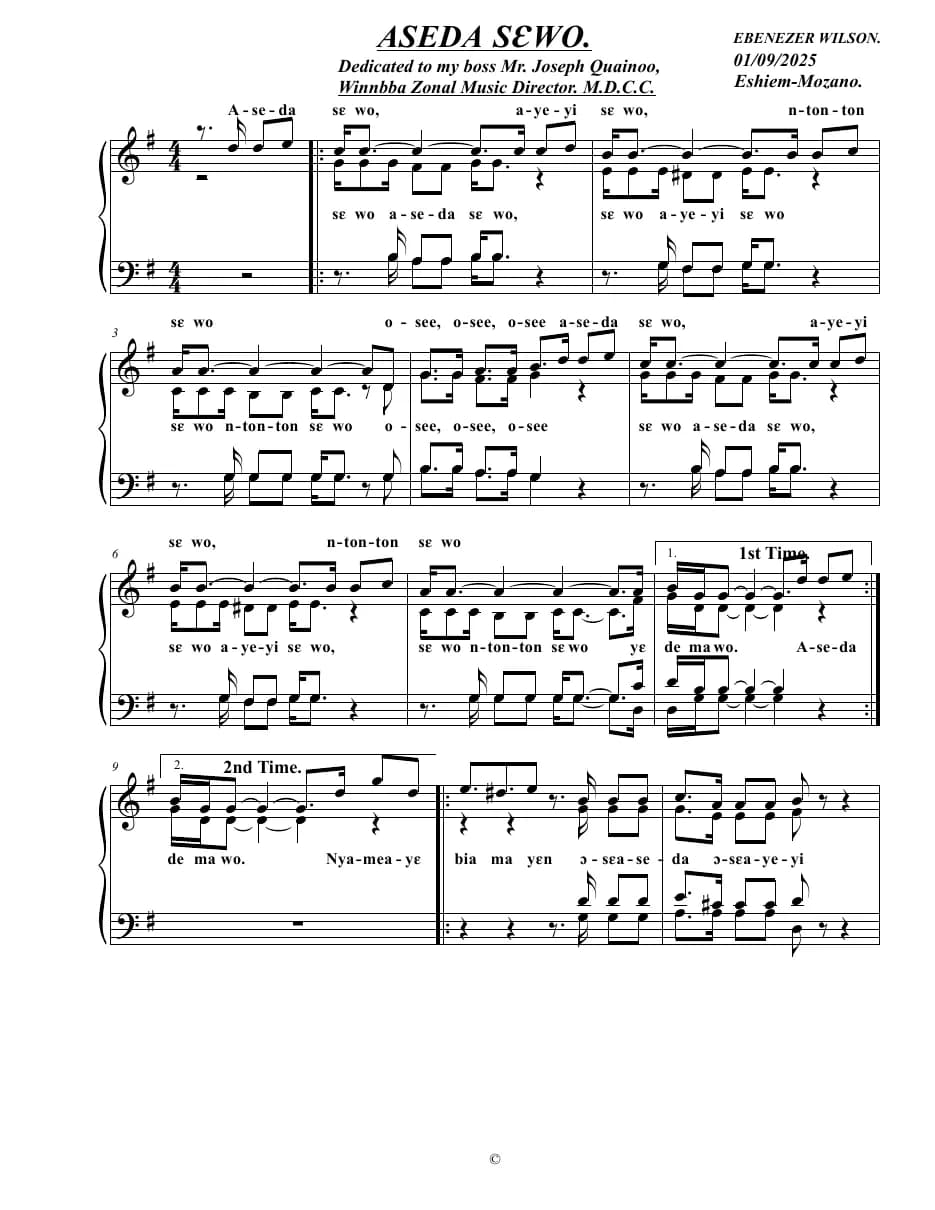 Aseda Sewo — first page