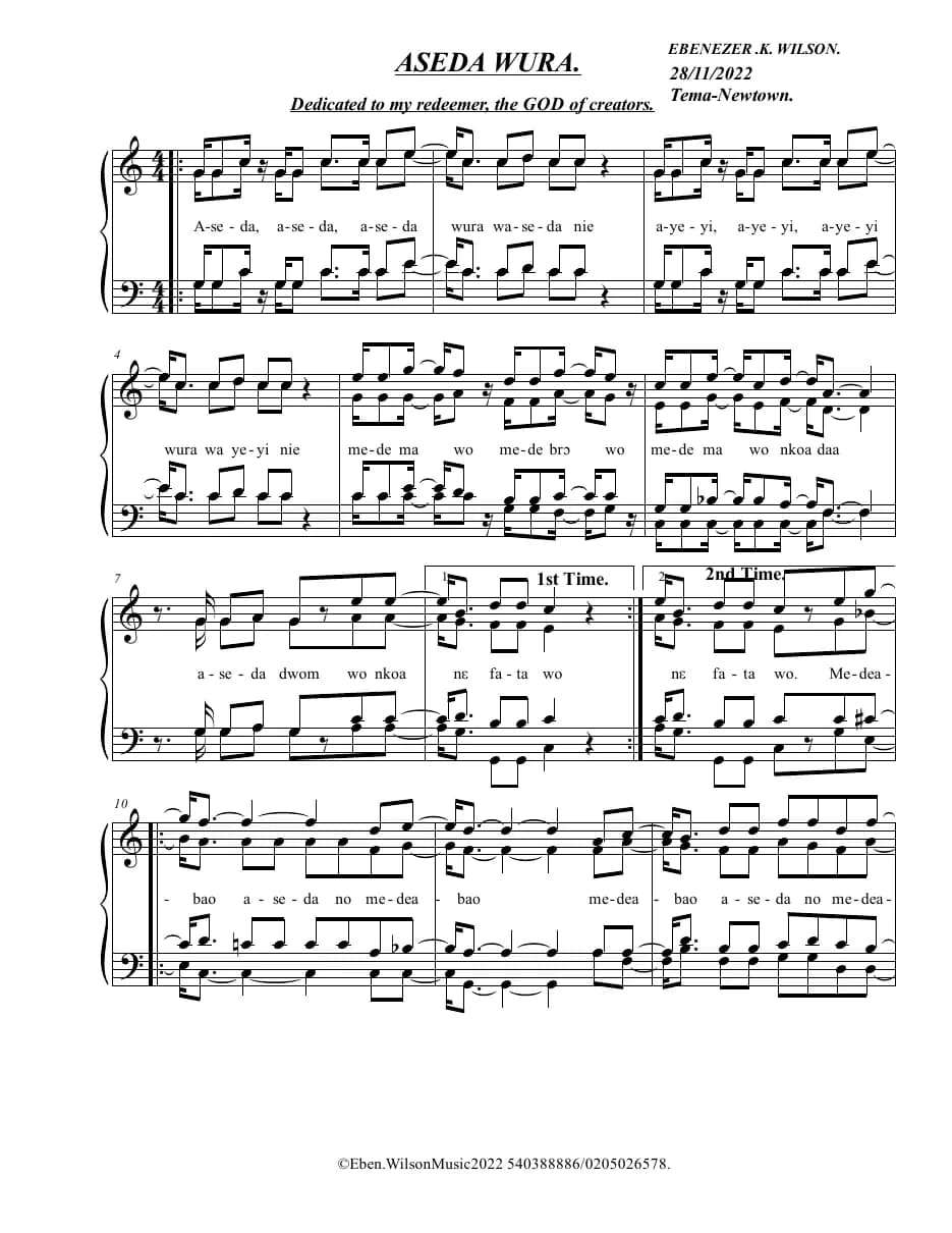 Aseda Wura — first page