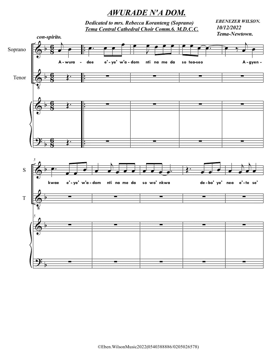 Awurade Wadom — first page