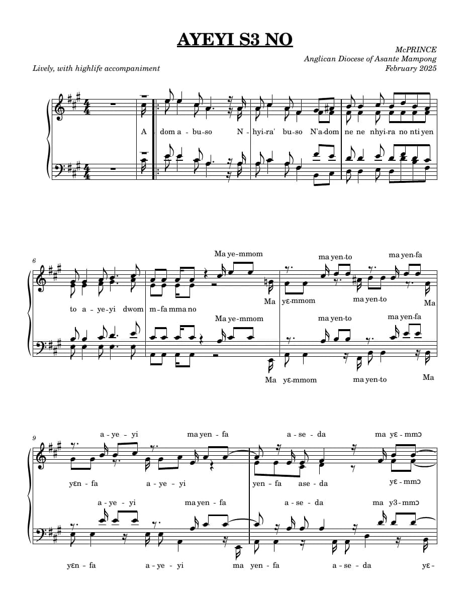 Ayeyi Sɛ No — first page