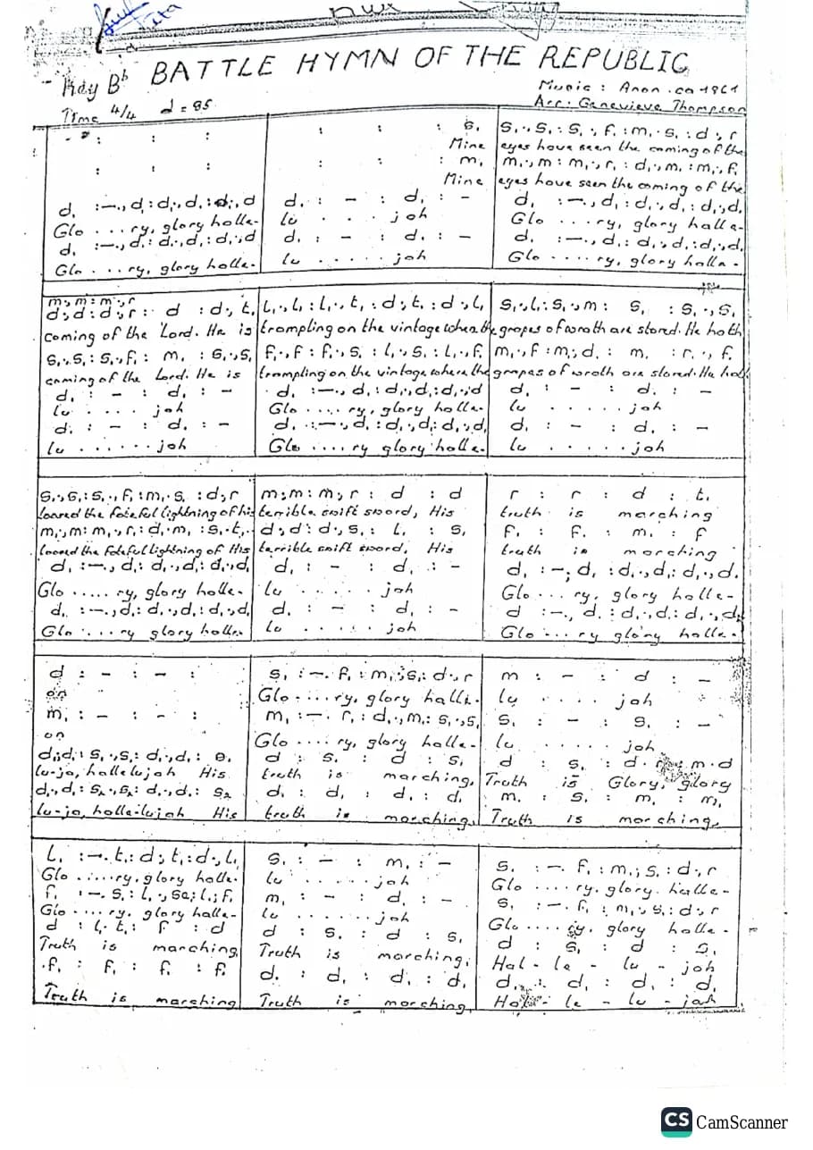 Battle Hym of the Republic — first page