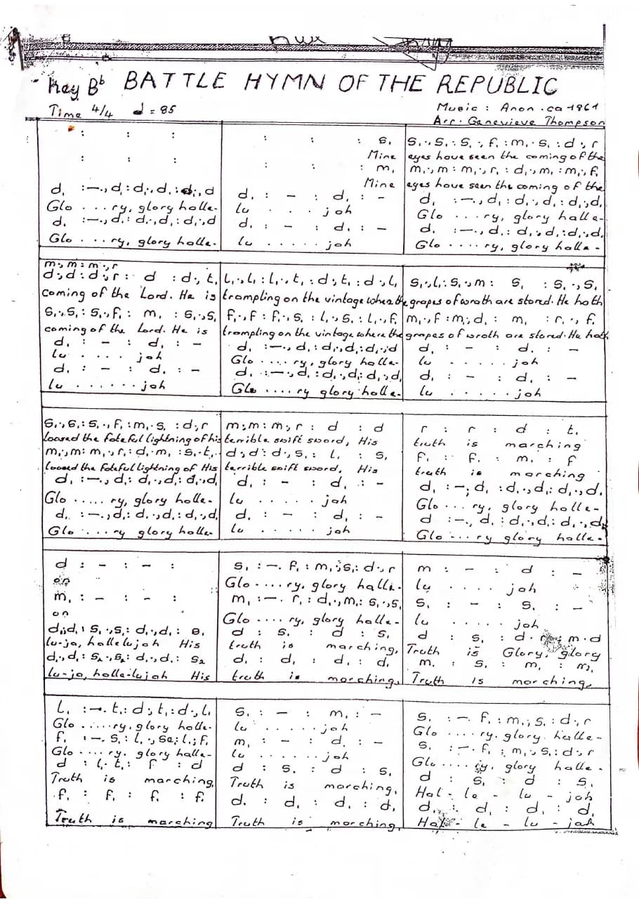 Battle Hymn of the Republic — first page