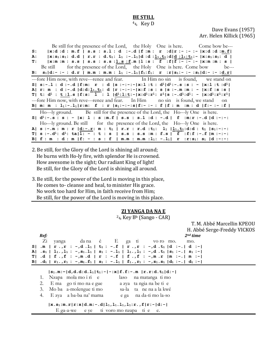 Be Still — first page