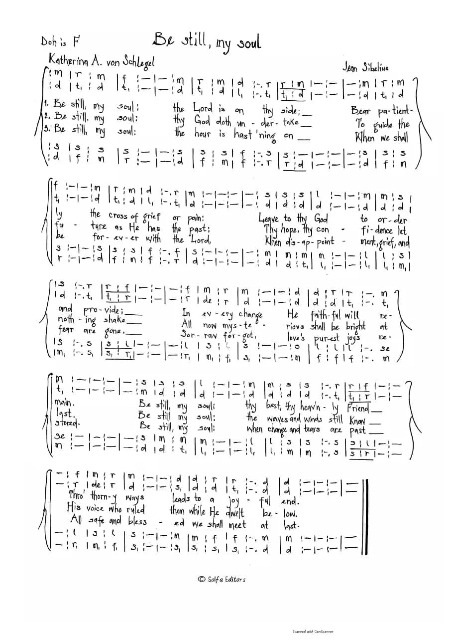 Be Still, My Soul — first page