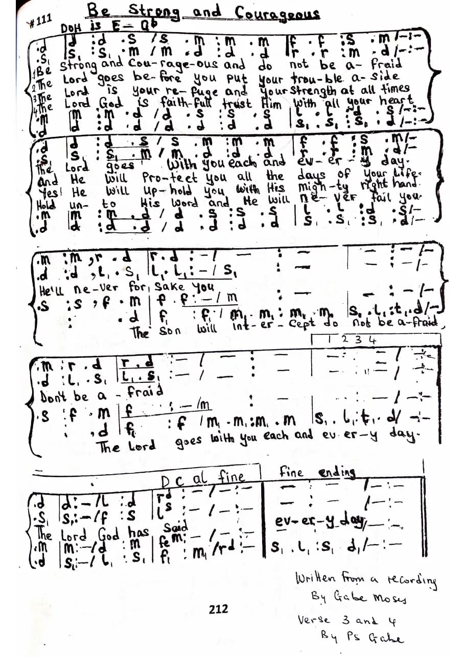Be Strong and Courageous — first page