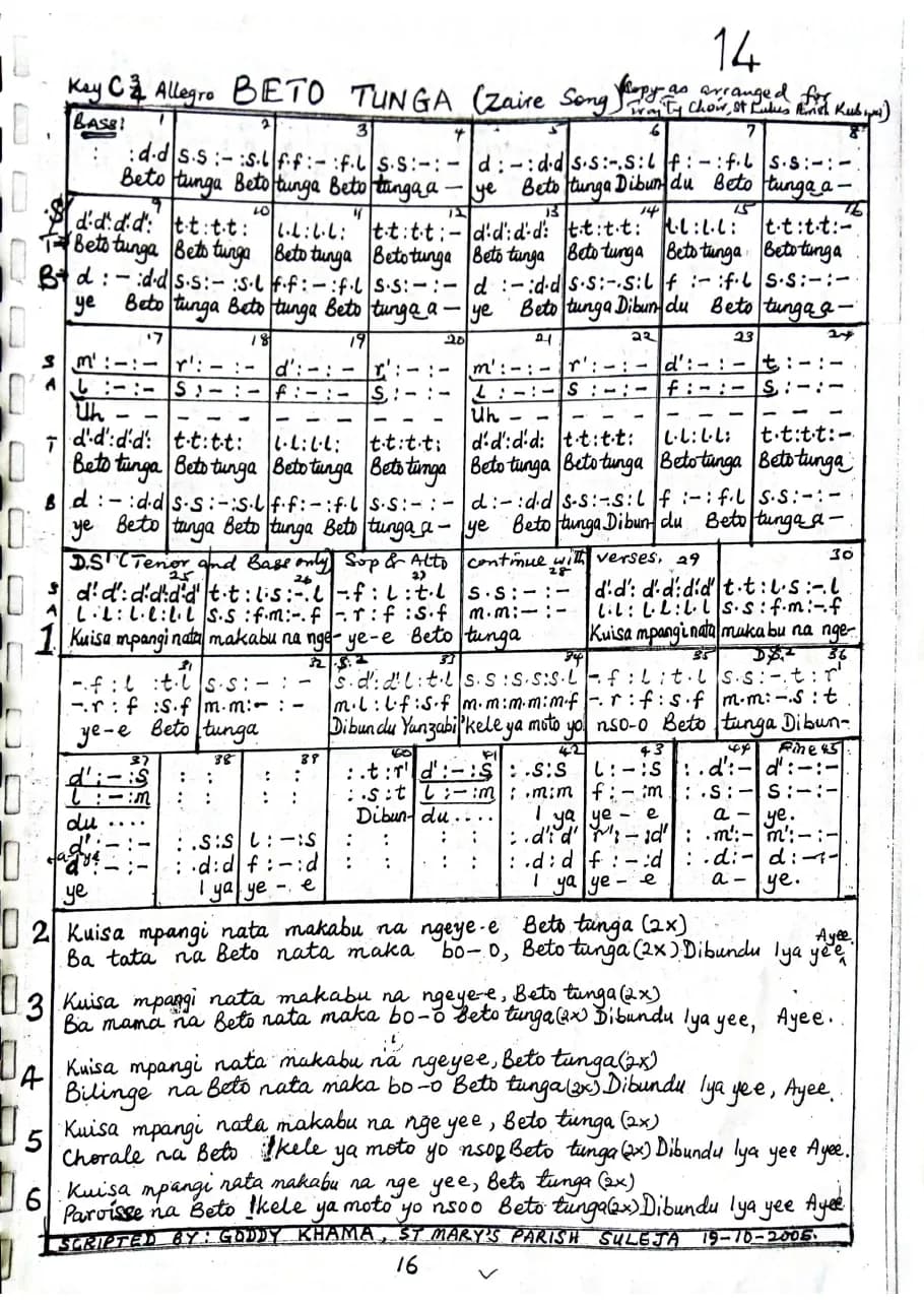 Beto Tunga — first page