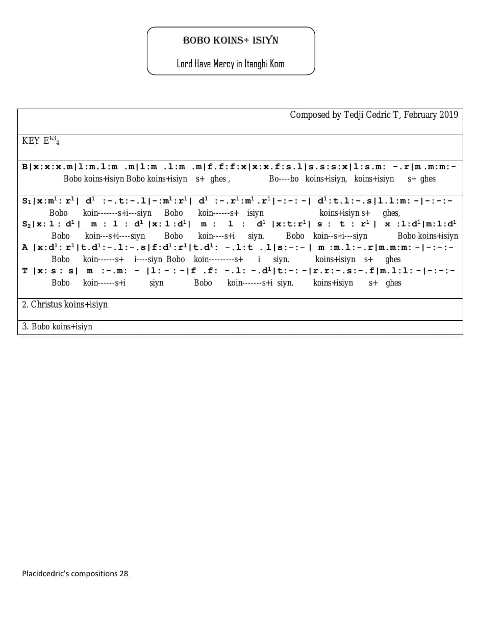Bobo Koynsi Isuyn — first page
