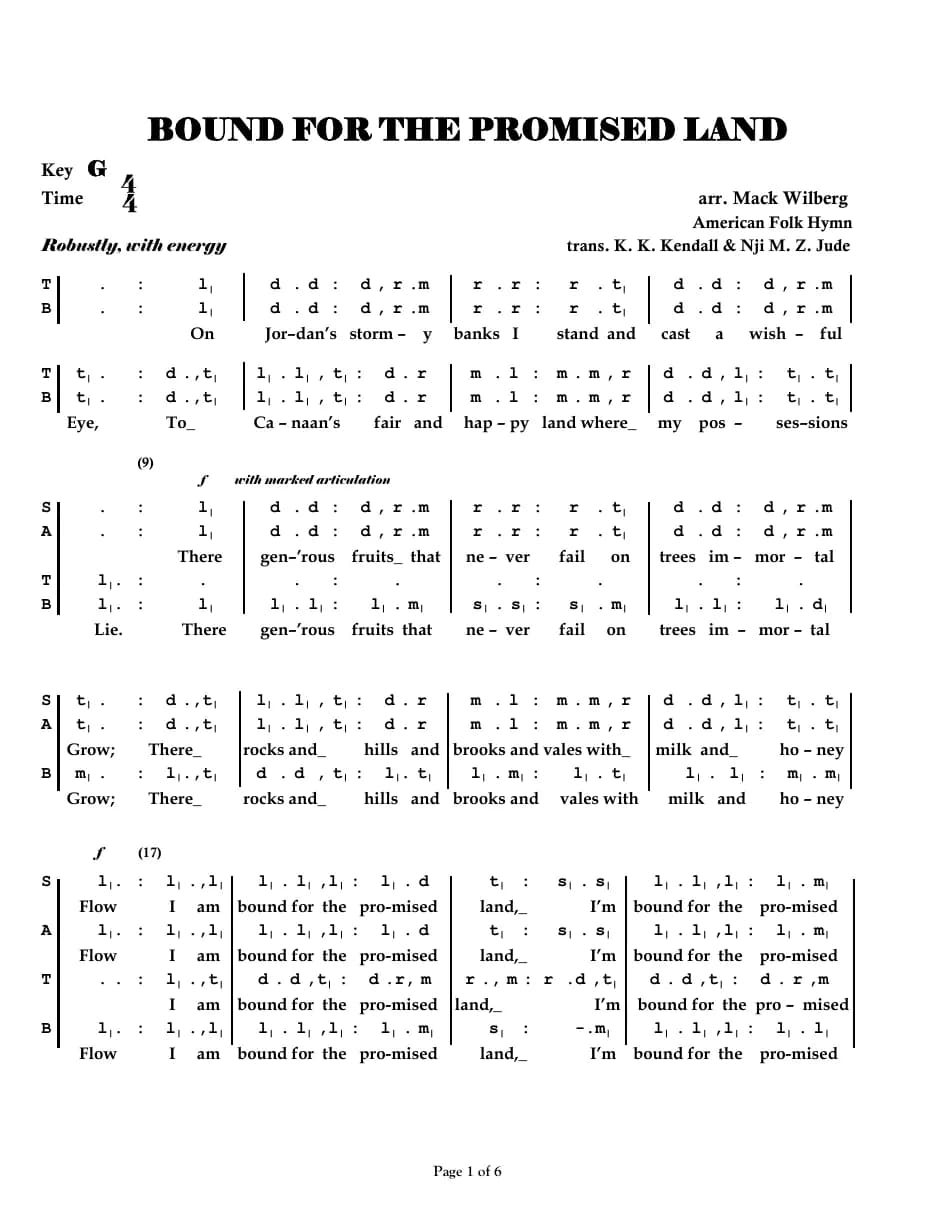 Bound for the Promised Land — first page