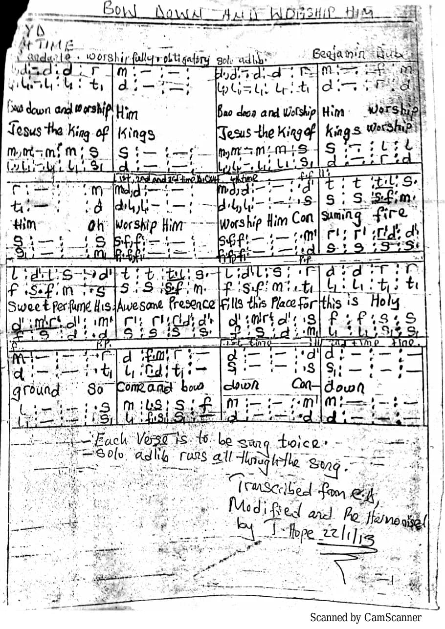 Bow Down and Worship Him — first page