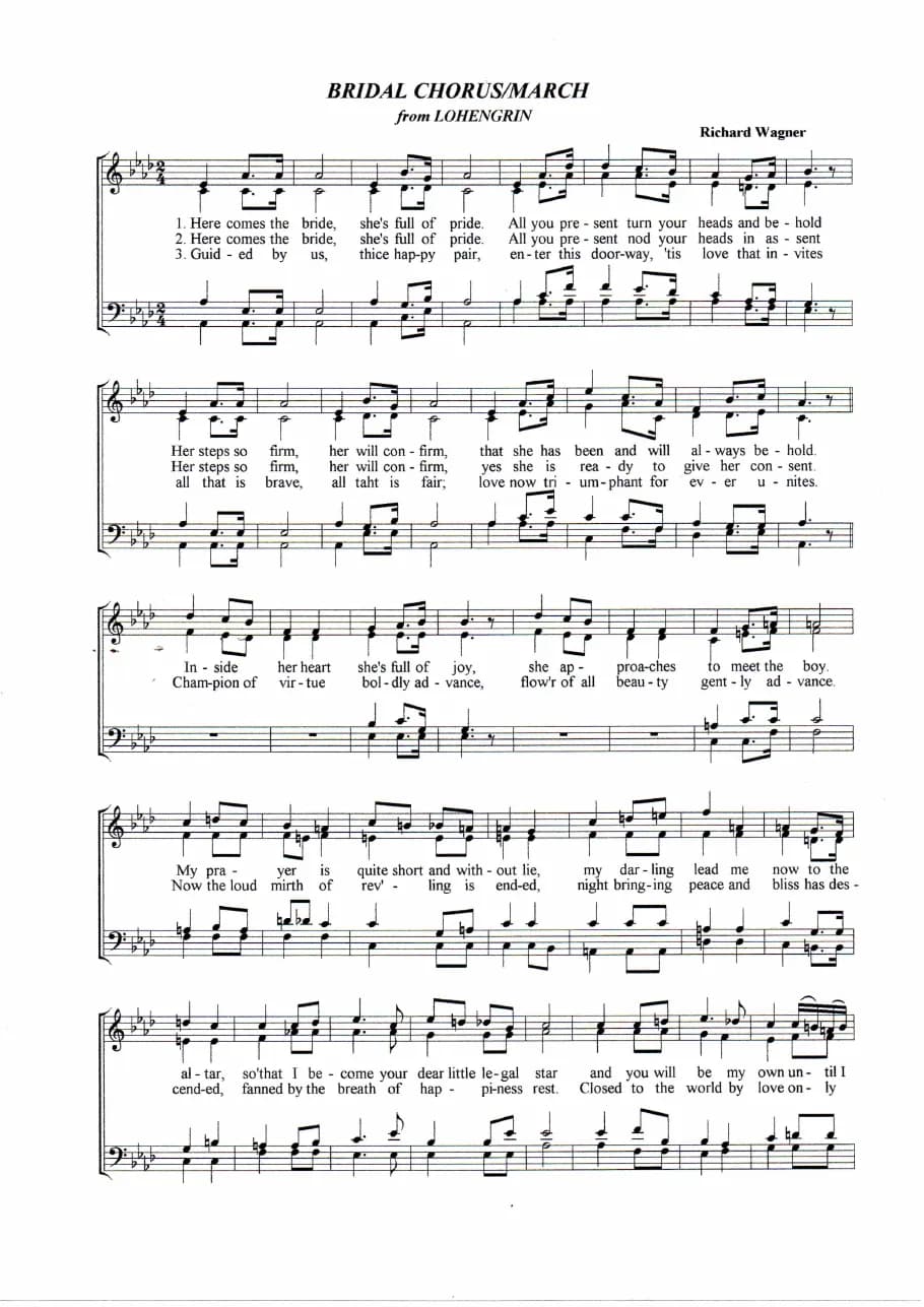 Bridal Chorus - March — first page