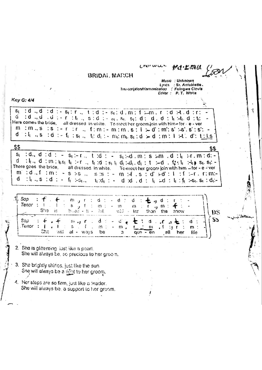 Bridal March — first page
