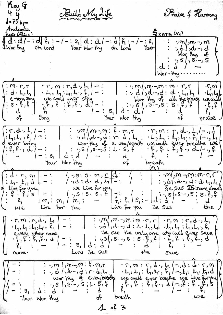 Build My Life — first page