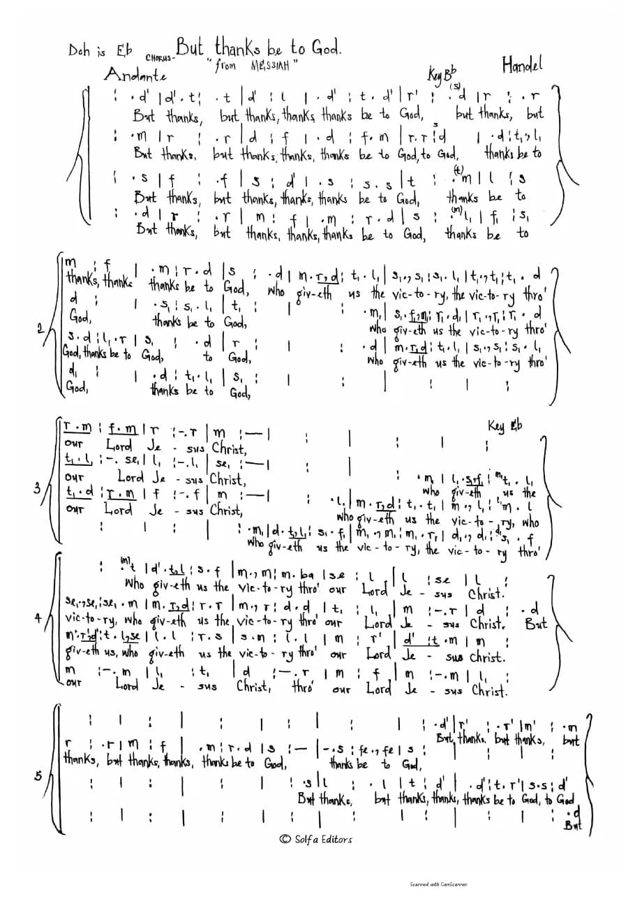 But Thanks Be to God from Messiah — first page