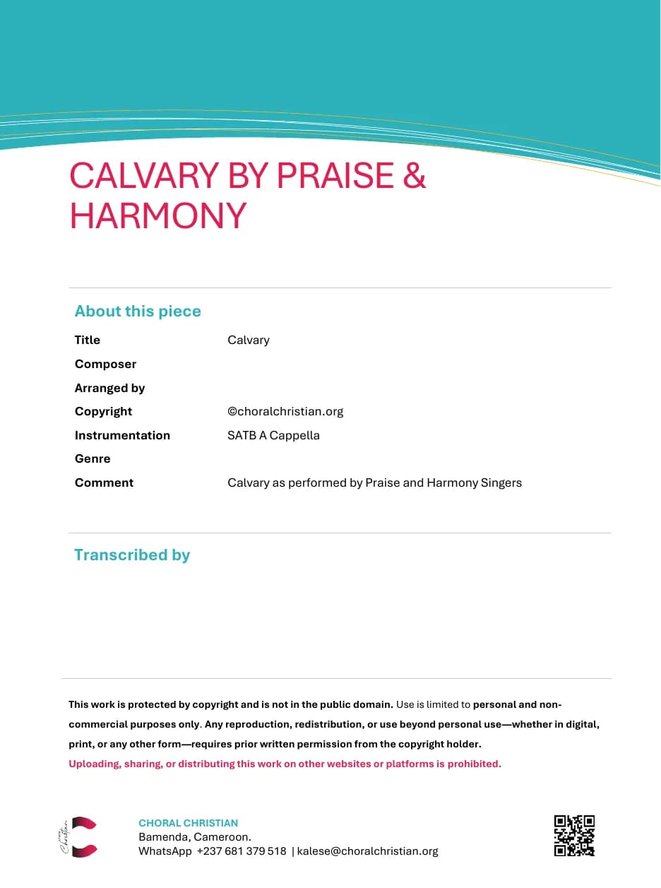 Calvary — first page