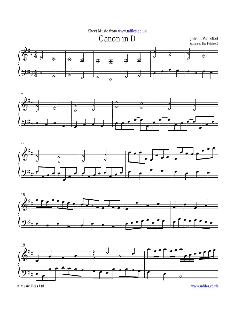 Canon in D — first page