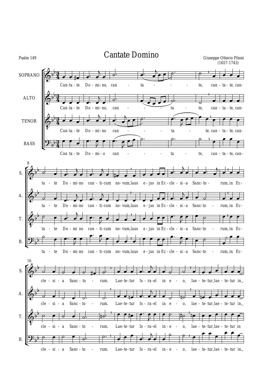 Cantate Domino - Psalm — first page