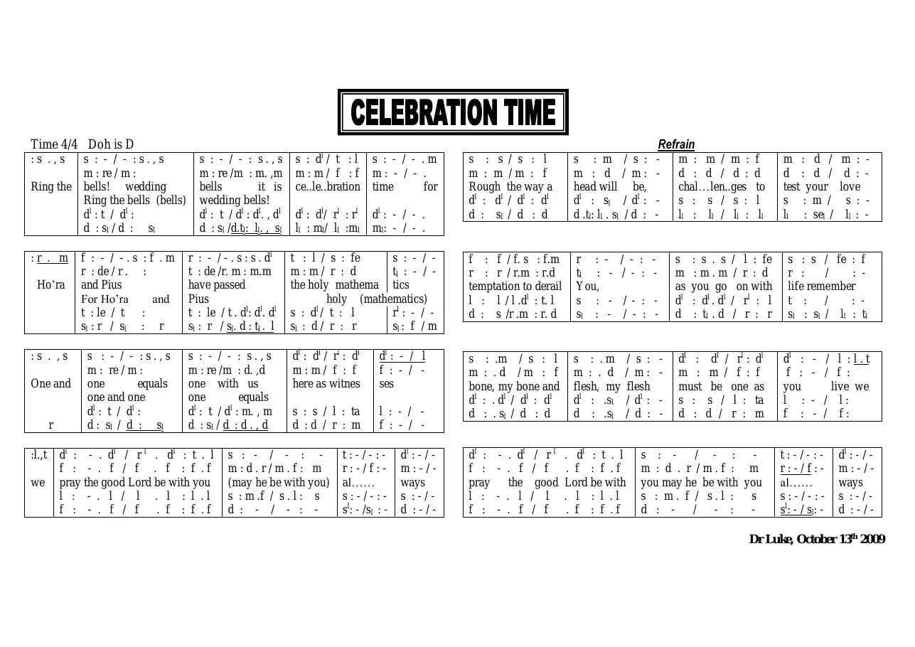Celebration Time — first page