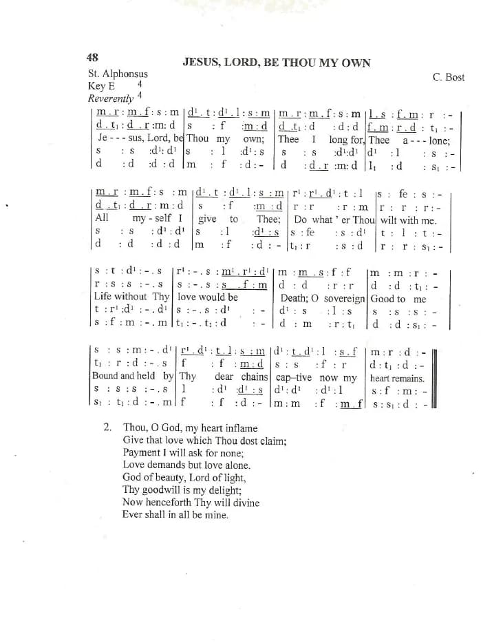 Ch Jesus Lord Be Thou My Own — first page