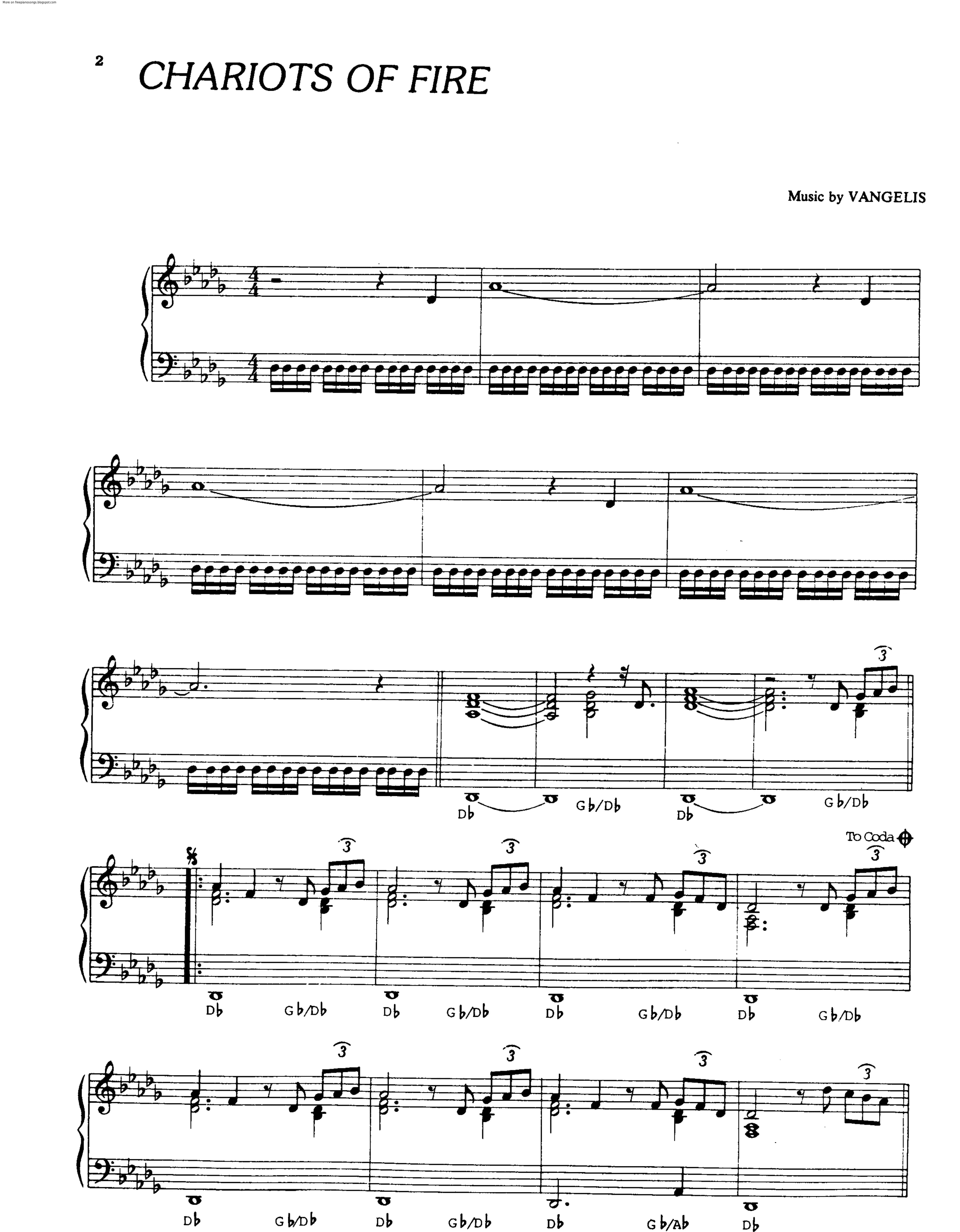 Chariots of Fire — first page