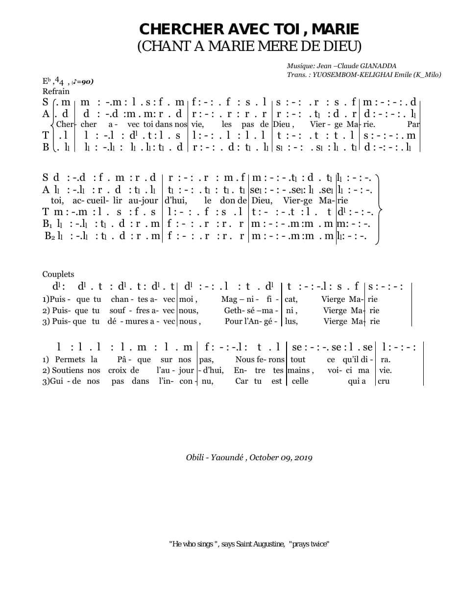 Chercher Avec Toi, Marie — first page