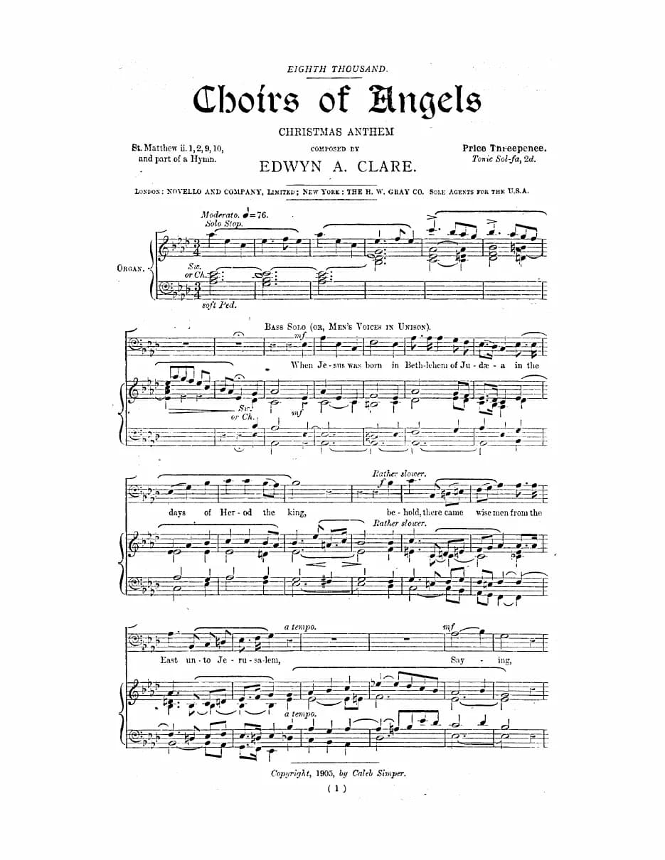 Choirs of Angels — first page