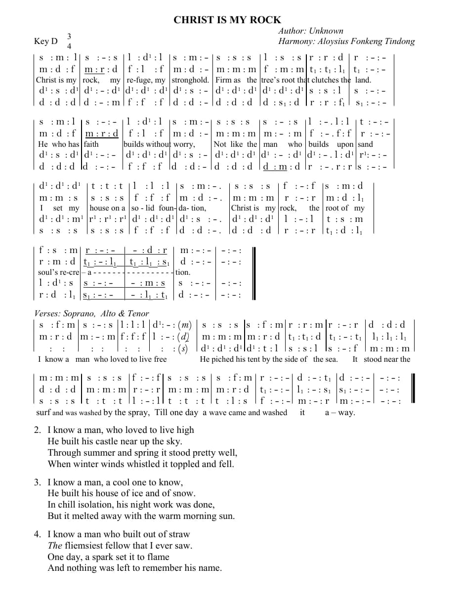 Christ Is My Rock — first page